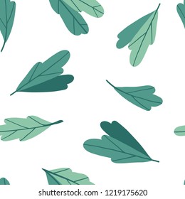 Flower simple minimalist seamless pattern. Herbal backgrounds. Graphic design for paper, textile print, page fill. Abstract floral texture with hand drawn modern green leaves