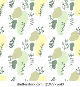 Flower simple minimalist seamless pattern graphic design, line art pattern. Abstract flowers drawn. Seamless pattern with gentle background