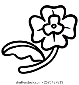 flower simple outline for icon, coloring page and other