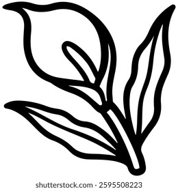flower simple outline for icon, coloring page and other