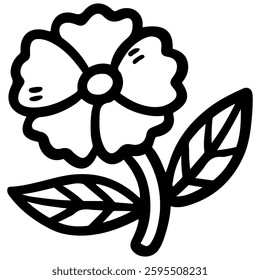 flower simple outline for icon, coloring page and other