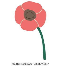 Flor Single 11 lindo en un fondo blanco, ilustración vectorial.