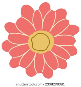 Blume einzeln 16 süß auf weißem Hintergrund, Vektorgrafik.