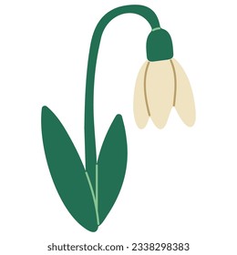 Flower Single 4 cute on a white background, vector illustration.