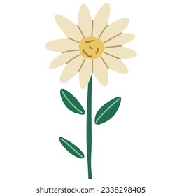 Flower Single 8 cute on a white background, vector illustration.