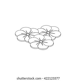 Flower of six petals icon, isometric 3d style