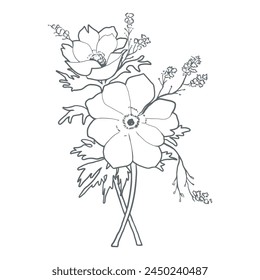 The Flower sketch 21 vector line art