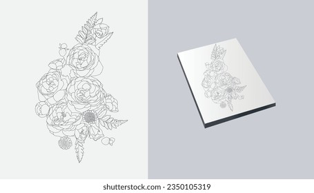 flower sketch flower art flower vetor  