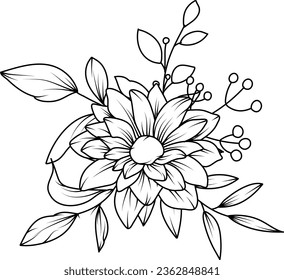 flower sketch Flower Pattern. Floral backgrounds for textiles, wallpapers, pattern fills and covers, surfaces and prints