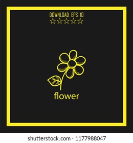 flower sketch vector icon