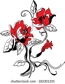 Flower sketch  vector set hand drawing for design