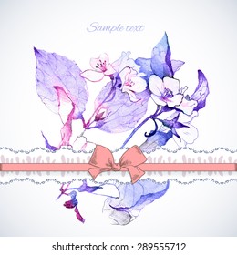 Flower sketch. Vintage card design.