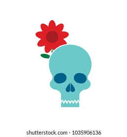 Flower Skull Logo Icon Design