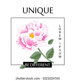 Flower slogan isolated on white background. Modern type slogan quotes for t-shirt,print materials,clothes and textile. Useful for wallpaper,poster and placard. Creative trendy art,vector illustration