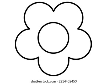 Flower, Small stylized flower - vector linear picture for coloring. Outline. flower for coloring book