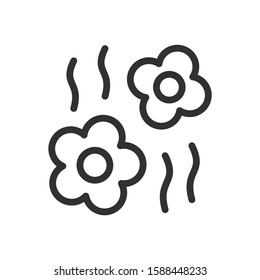 flower smell, linear icon. Editable stroke