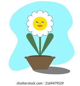 flower smile character vector illustration