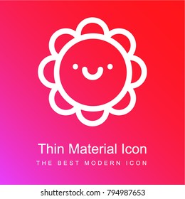 Flower smile red and pink gradient material white icon minimal design