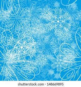 flower or snowflakes vector background. Seamless texture for your design