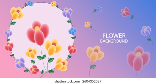 Flower soft background, Pink and blue sky, Modern summer and spring wallpaper 
