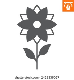 Flower solid icon, glyph style icon for web site or mobile app, Easter and floral, beautiful flower vector icon, simple vector illustration, vector graphics with editable strokes.