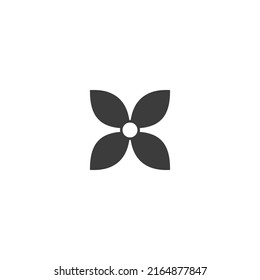 Flower Spa Icon Isolated on Black and White Vector Graphic