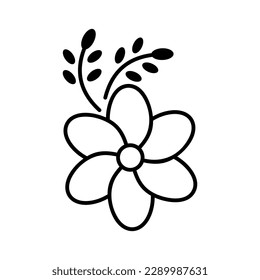 flower spa and sauna outline icon vector illustration