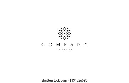 Flower Spa Yoga vector black logo design