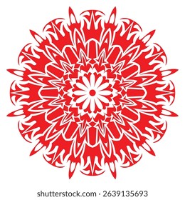 Flower Spear Round Ornament Illustration