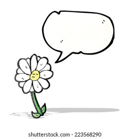 flower with speech bubble cartoon