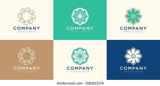 flower Spinning Whirl Logo Template.