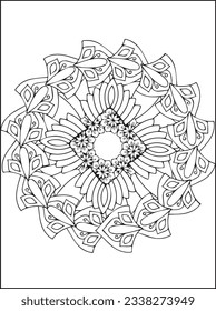 flower spiral  mandala simple pattern for strees free life 