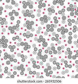 Flower spiral seamless pattern for fabric print, wallpaper, background - vector illustration