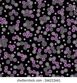 Flower spiral seamless pattern for fabric print, wallpaper, background - vector illustration