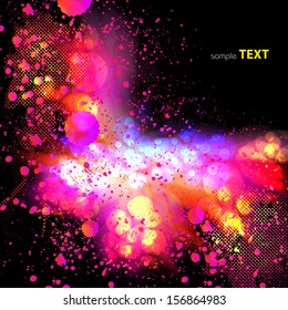 flower splatter and watercolor background