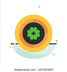 Flower, Spring, Circle, Sunflower Abstract Flat Color Icon Template