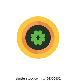 Flower, Spring, Circle, Sunflower  Flat Color Icon. Vector icon banner Template