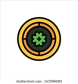 Flower, Spring, Circle, Sunflower  Flat Color Icon. Vector icon banner Template