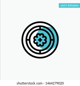 Flower, Spring, Circle, Sunflower turquoise highlight circle point Vector icon. Vector Icon Template background