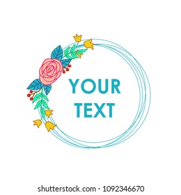 FLOWER spring  CIRCLE TEMPLATE TEXT 