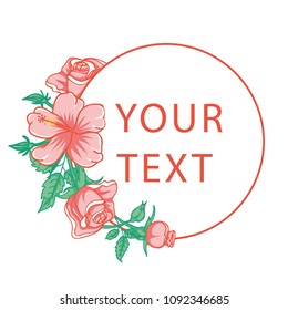 FLOWER spring  CIRCLE TEMPLATE TEXT 