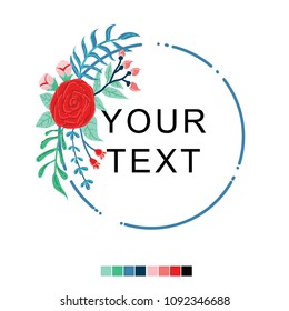 FLOWER spring  CIRCLE TEMPLATE TEXT 