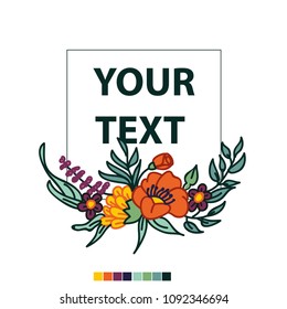 FLOWER spring  CIRCLE TEMPLATE TEXT 