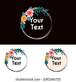 FLOWER spring  CIRCLE TEMPLATE TEXT 