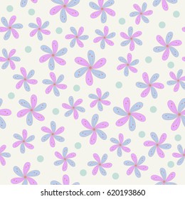 Flower spring color seamless pattern. Vector illustration