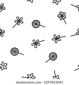 flower spring floral blossom vector seamless pattern thin line illustration