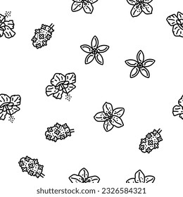 flower spring floral blossom vector seamless pattern thin line illustration