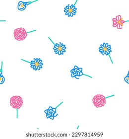 flor primavera naturaleza floral vector patrón transparente delgado ilustración de línea