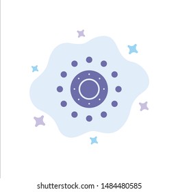 Flower, Spring, Holiday, Easter Blue Icon on Abstract Cloud Background. Vector Icon Template background
