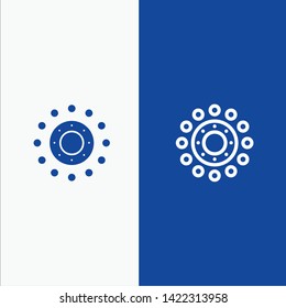 Flower, Spring, Holiday, Easter Line and Glyph Solid icon Blue banner Line and Glyph Solid icon Blue banner